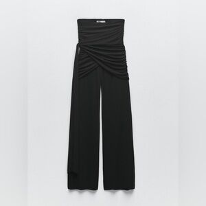 Zara Black knotted split skirt with wide leg pants